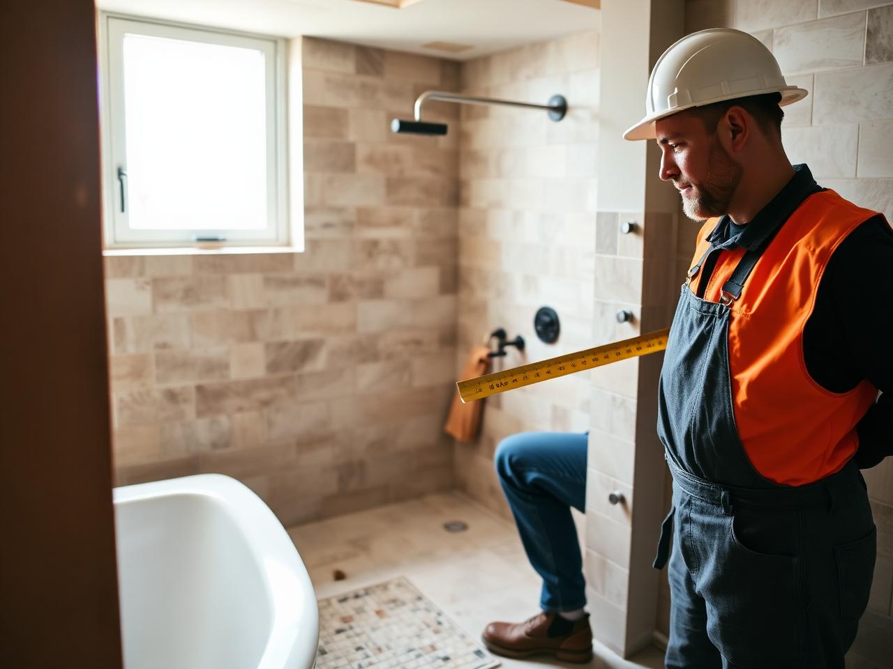 Vakman van Van der Burg Beesd aan het werk in een badkamer